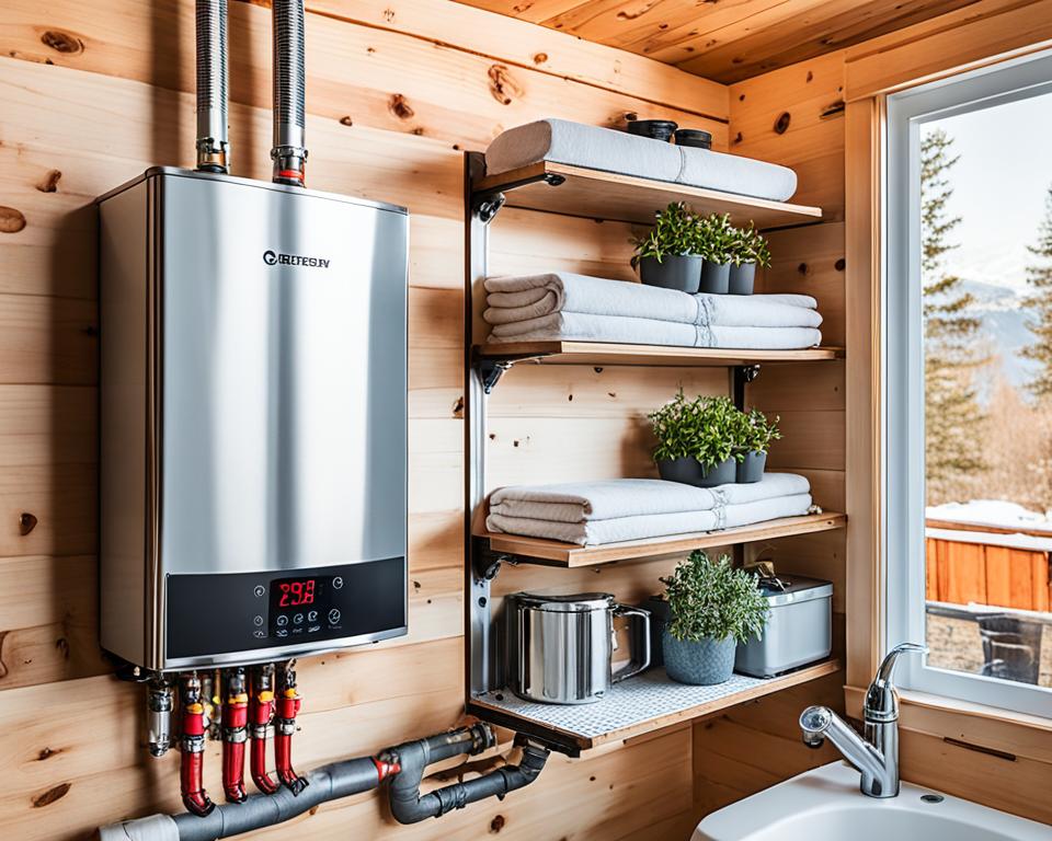 Energy-efficient tiny house tankless water heater