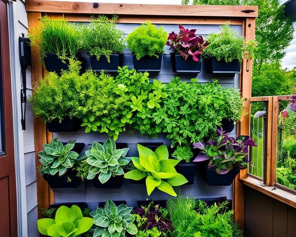 Innovative Vertical Garden in Tiny House Backyard