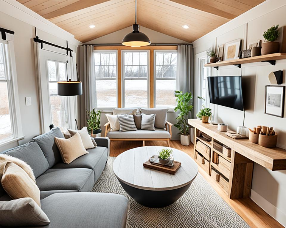 what size is a normal living room in a tiny house?