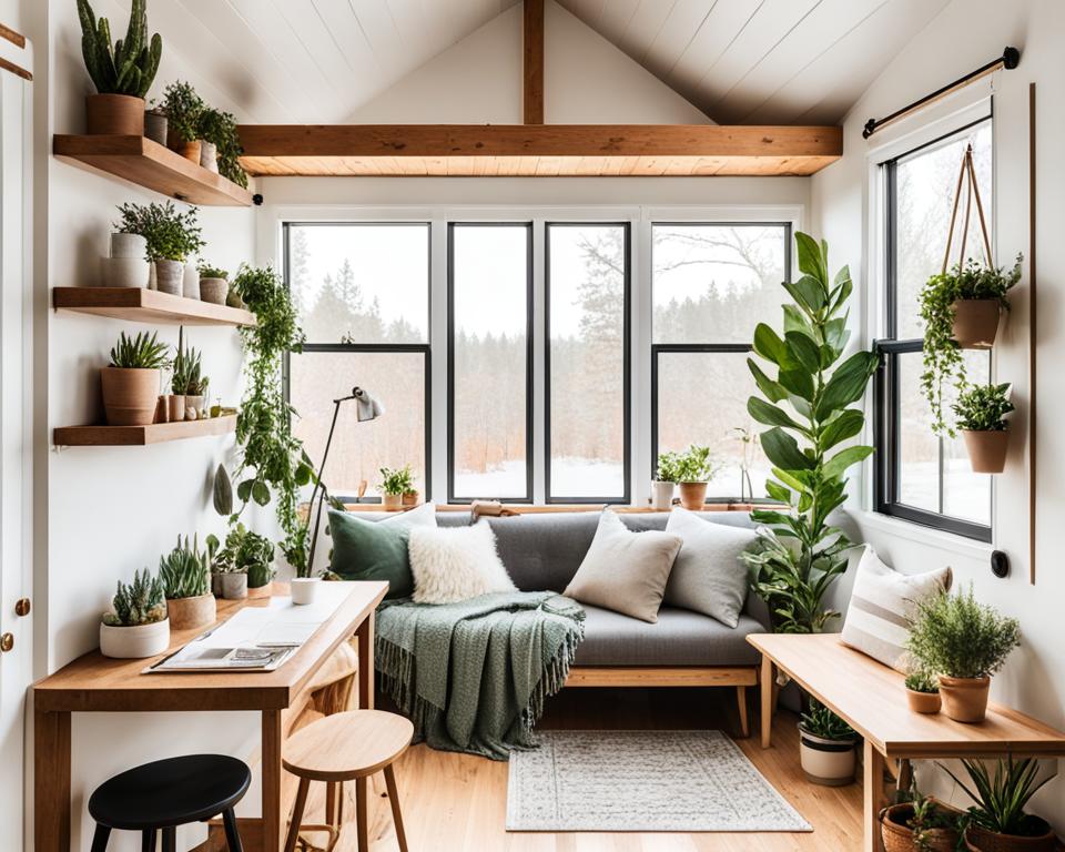 cozy tiny house studio interior