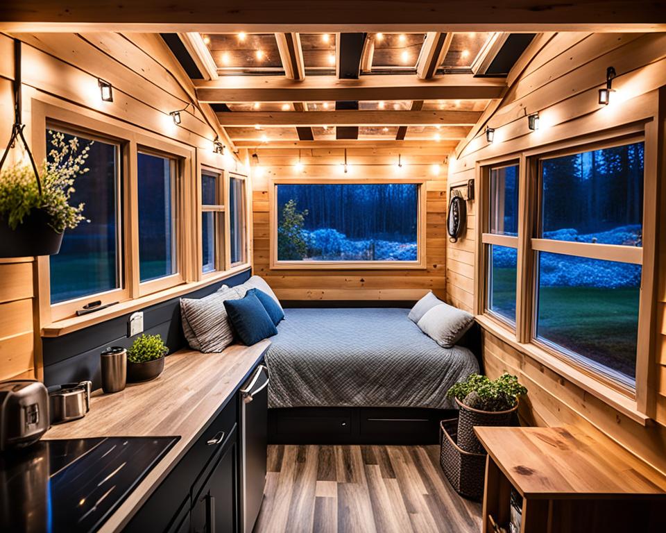 energy-efficient lighting in a tiny house