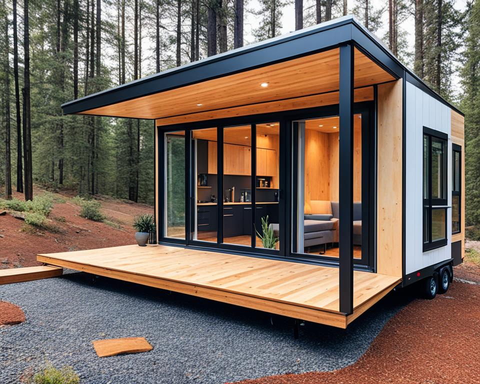 space-saving foldable tiny house with bathroom