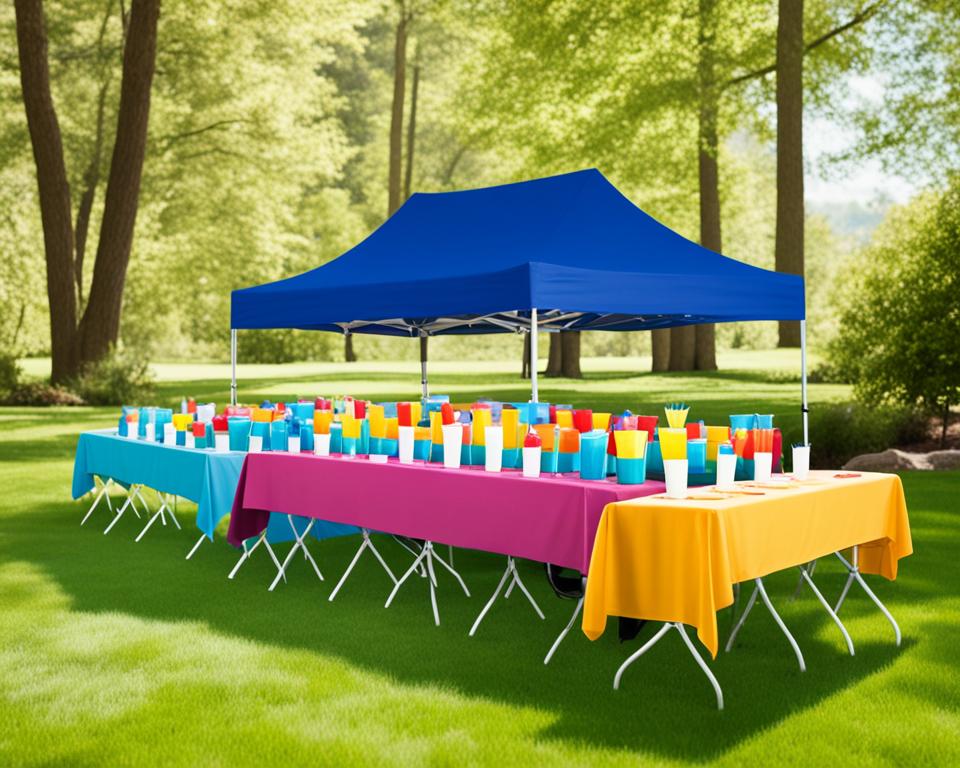 Folding tables for events