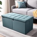 Songmics 43 Inches Folding Storage Ottoman Bench