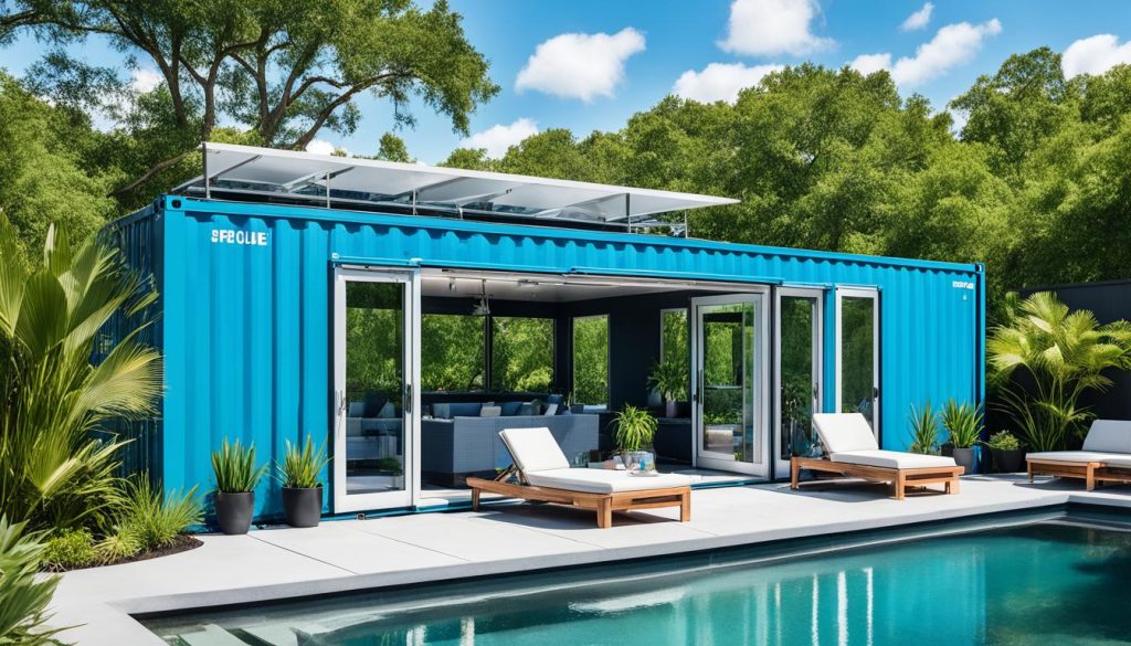 shipping container pool house