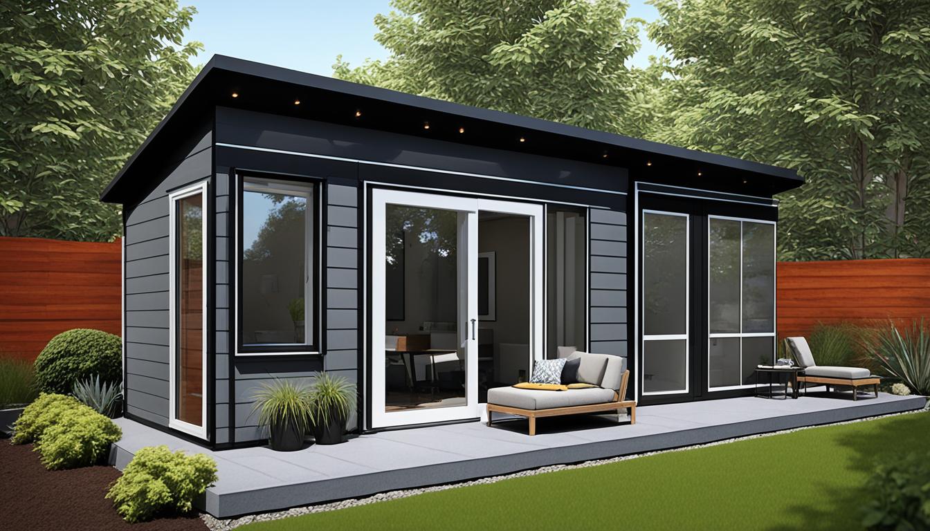 prefab backyard guest house with bathroom